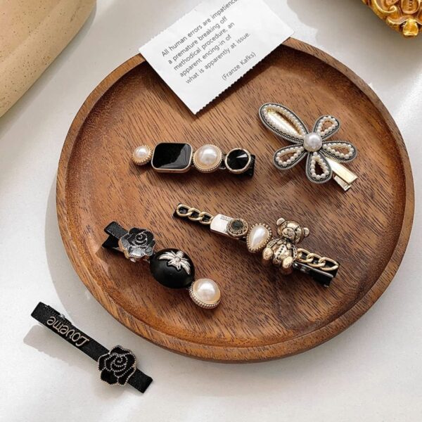 Annacreations Korean Fashion Style Pearl Rhinestone Metal Hair Clips Hair Pin Stylish Hair Accessories Jewellery For Women's And Girls (Pack of 11 Pcs) - Image 4