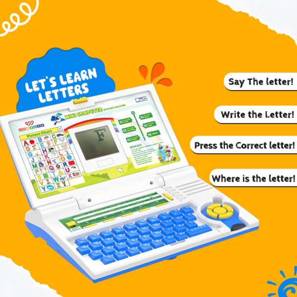 Wembley Educational Kids Laptop for 2-5 Years Boys Girls Computer Toys for 3 Years Ideal Birthday Gift Fun Activity Learning Alphabet, Letter, Words, Games, Mathematics, Music, Logic Memory Tool - Image 5
