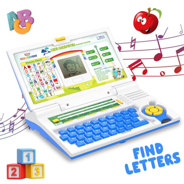 Wembley Educational Kids Laptop for 2-5 Years Boys Girls Computer Toys for 3 Years Ideal Birthday Gift Fun Activity Learning Alphabet, Letter, Words, Games, Mathematics, Music, Logic Memory Tool - Image 2