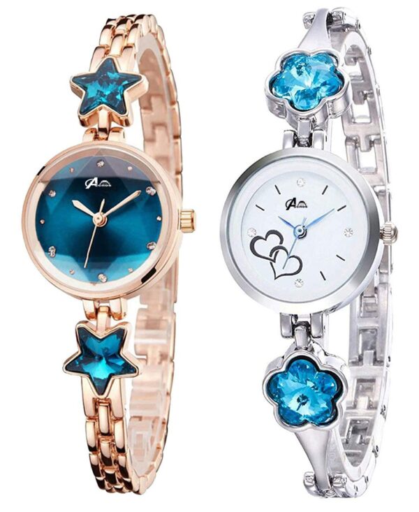 Acnos® Premium Luxury Analogue Girl's Stainless Steel Watch(Multicolour Dial 1-Multicolour Colored Strap) - Image 4