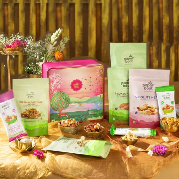 Paper Boat Diwali Dry Fruits Gift Box, 860g - Diwali Gift Hamper | Festive Dry Fruit Gift | Assorted Mixed Nuts, Dry Fruits & Trail Mix | Cashew, Almonds, Berries and Mixed Nuts - Image 4