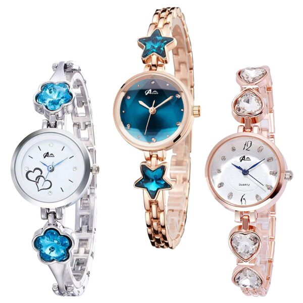 Acnos® Premium Luxury Analogue Girl's Stainless Steel Watch(Multicolour Dial 1-Multicolour Colored Strap) - Image 2