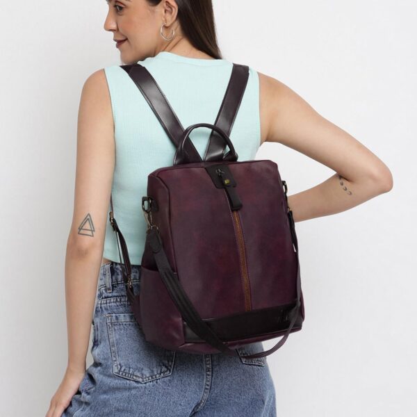 VISMIINTREND Leather Backpack for Women, Stylish Bags for Girls, Shoulder Purse, Trendy Ladies Hand Bag, Daily Use, Office/Travel/College/Work/Picnic, Birthday Gift for Wife/Sister, Latest - Image 4
