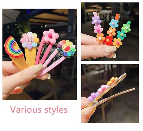Wazdorf Girls Hair Pins with Clear Bag, Baby Hair Clips Cute Cute Fruit Cartoon Animal Hair Pin for Kids Hair Clip for Women Girls Hair Accessories (PINK) - Image 5