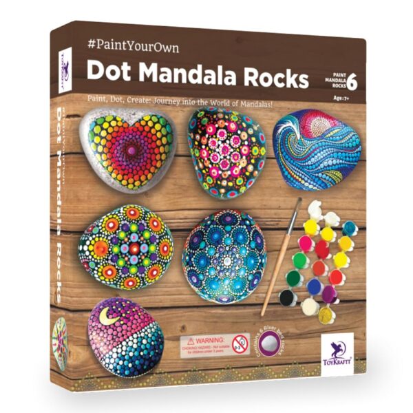 TOYKRAFTT Stone Rock Painted Dot Mandalas Painting Kit for Kids| Mandala Art Kit for Kids Gift for Boys Girls Age 8 to 12 Years Old Multicolor - Image 2