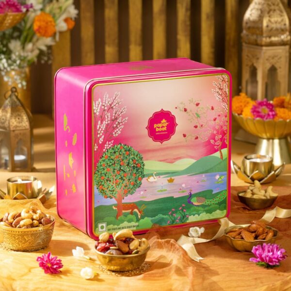 Paper Boat Diwali Dry Fruits Gift Box, 860g - Diwali Gift Hamper | Festive Dry Fruit Gift | Assorted Mixed Nuts, Dry Fruits & Trail Mix | Cashew, Almonds, Berries and Mixed Nuts - Image 8