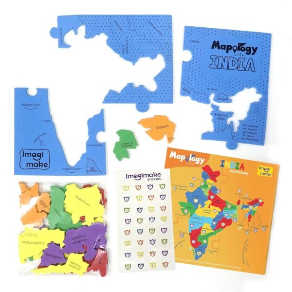 Imagimake Mapology India Map Puzzles - Geography for Kids - Learning & Educational Toys - Puzzles for Kids Ages 4-8 - Gift for 4, 5, 6, 7, 8 Year Old Boys & Girls - Image 4