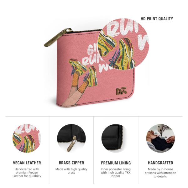 DailyObjects Women's Zip Wallet | Made with Vegan Leather Material | Carefully Handcrafted | Holds up to 8 Cards | Slim and Easy to Fit in Pocket | Coin Pocket with Button Closure - Image 5