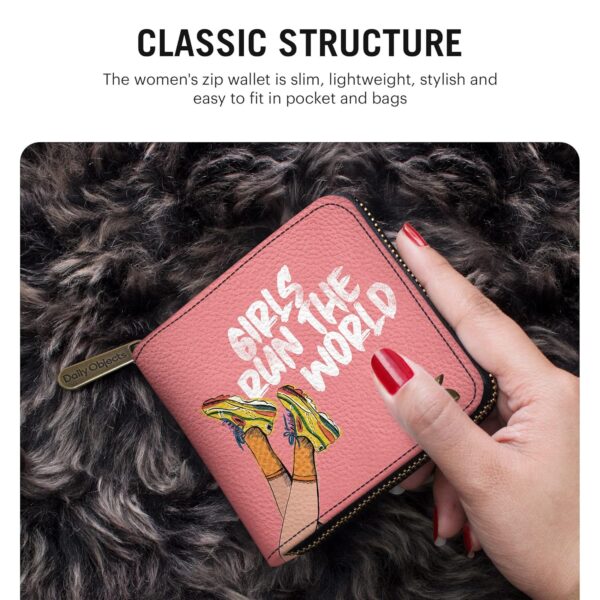 DailyObjects Women's Zip Wallet | Made with Vegan Leather Material | Carefully Handcrafted | Holds up to 8 Cards | Slim and Easy to Fit in Pocket | Coin Pocket with Button Closure - Image 7