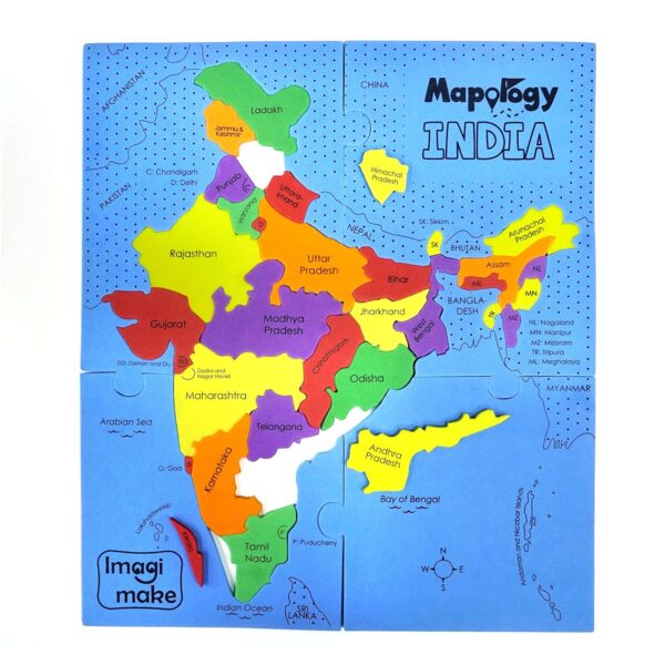 Imagimake Mapology India Map Puzzles - Geography for Kids - Learning & Educational Toys - Puzzles for Kids Ages 4-8 - Gift for 4, 5, 6, 7, 8 Year Old Boys & Girls - Image 2