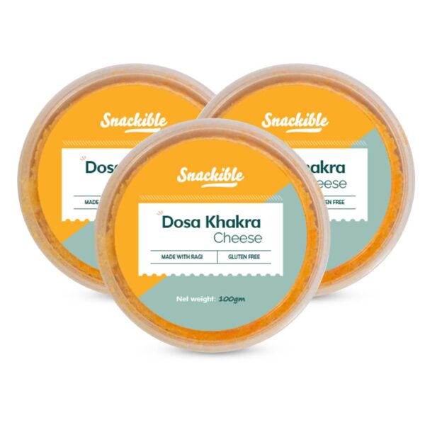 Snackible Cheese Dosa Khakra (Pack of 3) - 100gm | Healthy Snack | Millet Snack| No Palm Oil | High Fibre Snack | Zero Transfat | Zero Cholestrol | Healthy Khakra - Image 2
