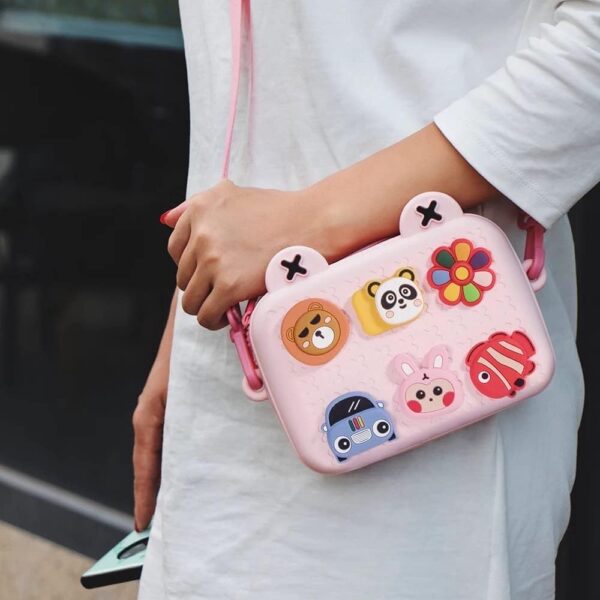 eErlik Cartoon Soft Silicone Bag: Waterproof Anti-Fall Stationery Storage Handbag | Cute Crossbody Shoulder Purse For Children, Students, Girls,Multi - Image 5