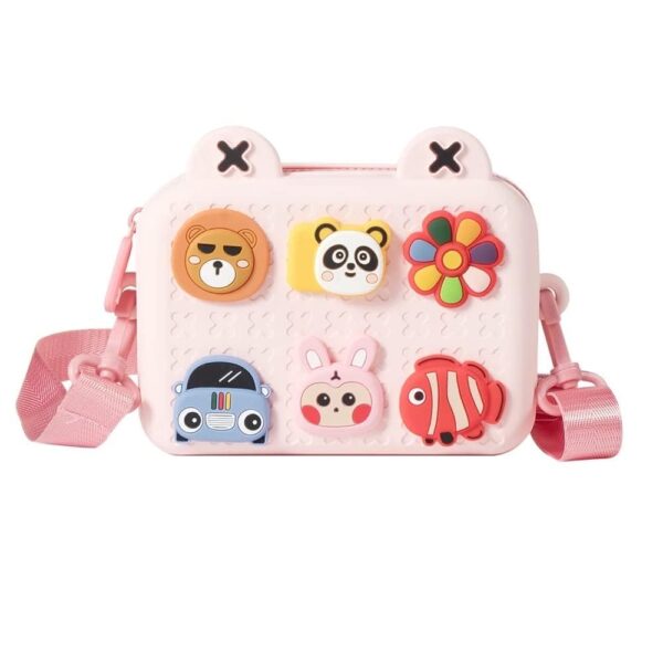 eErlik Cartoon Soft Silicone Bag: Waterproof Anti-Fall Stationery Storage Handbag | Cute Crossbody Shoulder Purse For Children, Students, Girls,Multi - Image 2