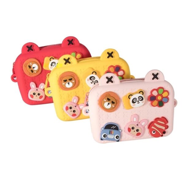 eErlik Cartoon Soft Silicone Bag: Waterproof Anti-Fall Stationery Storage Handbag | Cute Crossbody Shoulder Purse For Children, Students, Girls,Multi - Image 4