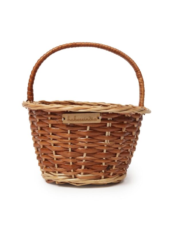 Habere India-All the Cultures Fabricating India Gift Hamper Wicker Baskets|Decorative Storage Wicker Baskets|Clothes Storage Baskets|Fruit Wicker Baskets (Sizes - 20 * 20 * 10 Cm (S)), Round, Brown - Image 4