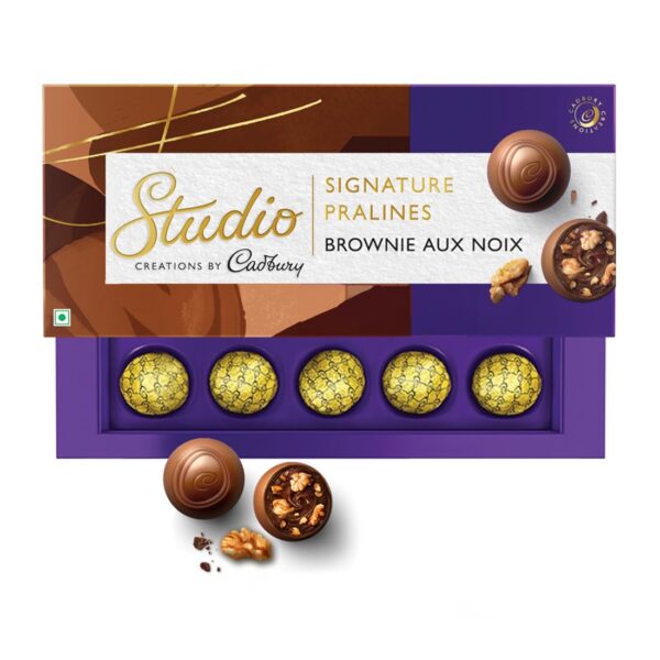 Cadbury Studio Signature Pralines - Brownie Aux Noix Chocolate, 130 g - Image 2