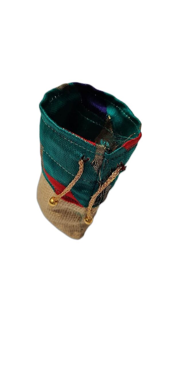 Women's Wrap Shape Jute Potli with Puppets Decoration - Image 4