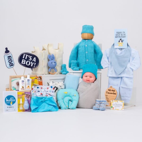 The Baby First Box Newborn Baby Essential Kit-25 Items (Winter Kit For 0-3 Months Baby Boy) Newborn Hamper Gift Set|Baby Gifts|New Born Baby Winter Clothing Gift Set (Wb1),Multi Colour - Image 3