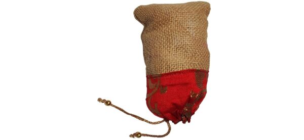 Women's Wrap Shape Jute Potli with Puppets Decoration - Image 7