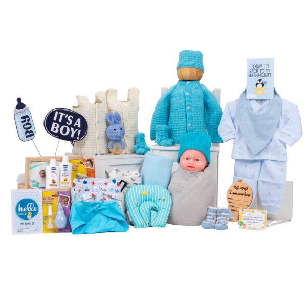 The Baby First Box Newborn Baby Essential Kit-25 Items (Winter Kit For 0-3 Months Baby Boy) Newborn Hamper Gift Set|Baby Gifts|New Born Baby Winter Clothing Gift Set (Wb1),Multi Colour - Image 2