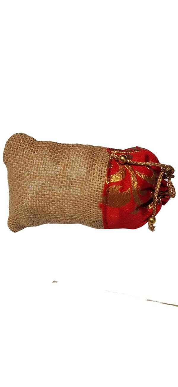 Women's Wrap Shape Jute Potli with Puppets Decoration - Image 6