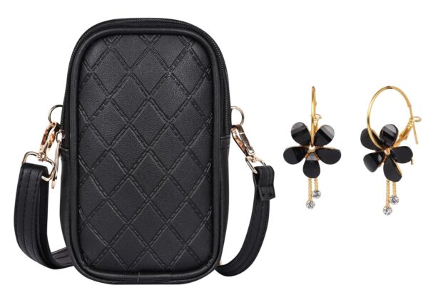 Pramadda Pure Luxury Black Leather Sling Bag For Women Stylish | christmas gift for women | new year gift hampers | christmas gifts for friends & Family. - Image 2