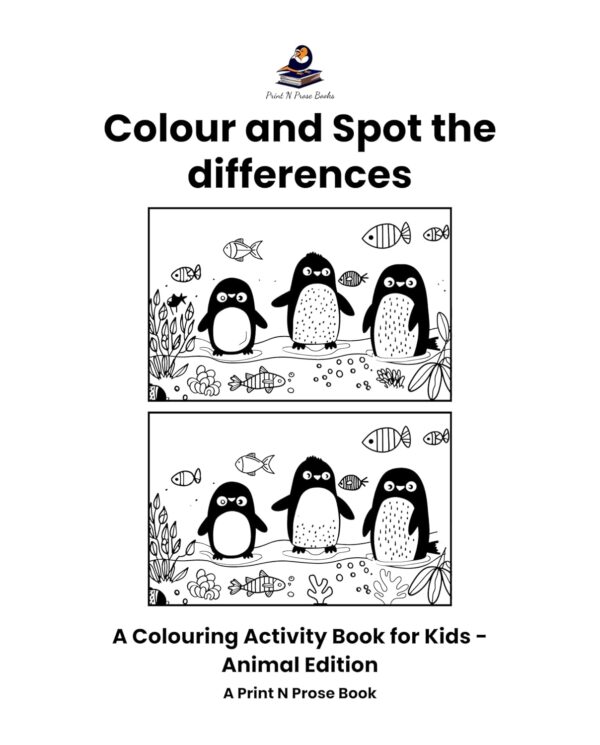 Colour and Spot the differences - A Colouring Activity Book for Kids - Animal Edition - Coloring Based Brain Activities - Doodle Art - Birthday Gift for Kids - Image 4