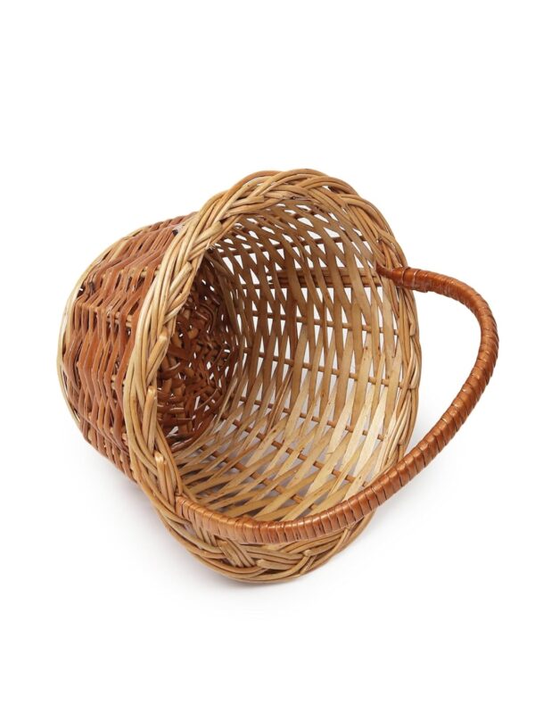 Habere India-All the Cultures Fabricating India Gift Hamper Wicker Baskets|Decorative Storage Wicker Baskets|Clothes Storage Baskets|Fruit Wicker Baskets (Sizes - 20 * 20 * 10 Cm (S)), Round, Brown - Image 7