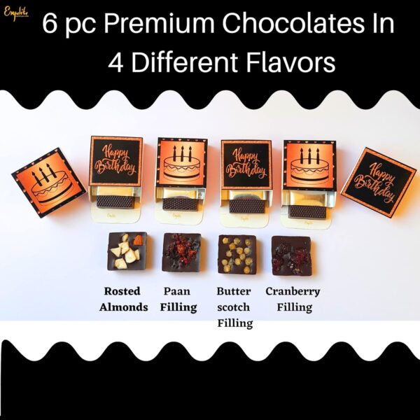 Expelite Happy Birthday Chocolate Gift Hamper Pack, Pack of 9 with 100gram Chocolate (6 Piece Chocolate + Birthday Sash + Greeting Card + Keychain), For Friends, Brother, Sister, Parents - Image 4