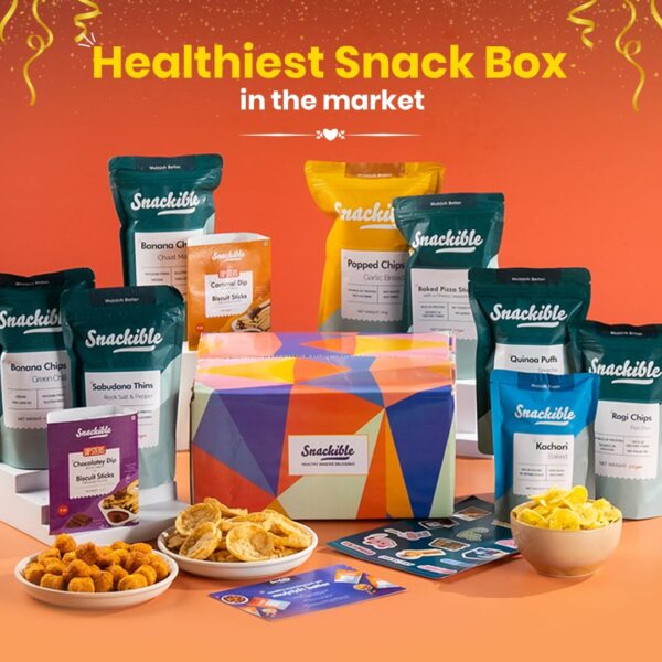 Snackible Bestselling Snacks Box | Box of 10 Healthy Snacks | Healthy Gift Box | No Maida & No Refined Sugar | Best Gifting Option | Corporate Gifts | Gourmet Snacks - Image 4