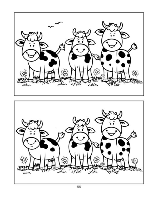 Colour and Spot the differences - A Colouring Activity Book for Kids - Animal Edition - Coloring Based Brain Activities - Doodle Art - Birthday Gift for Kids - Image 9