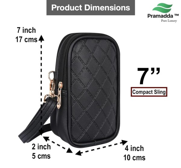 Pramadda Pure Luxury Black Leather Sling Bag For Women Stylish | christmas gift for women | new year gift hampers | christmas gifts for friends & Family. - Image 3