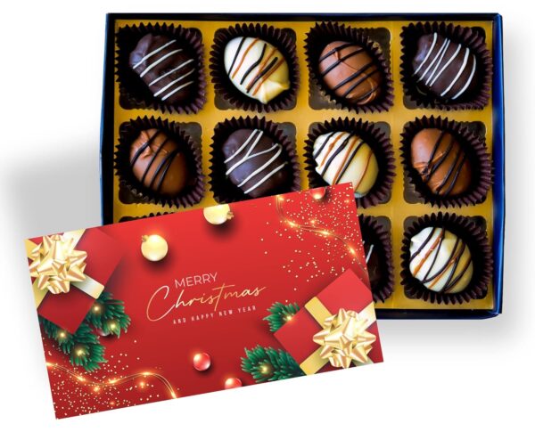 Dalmond Truffles Handmade Almond Date Chocolates Gift Box and Chocolates Gift Pack for Christmas and New Year -12 Pcs, Assorted - Dark, Milk & White Chocolates Gift Box [250 GMS] - Image 2