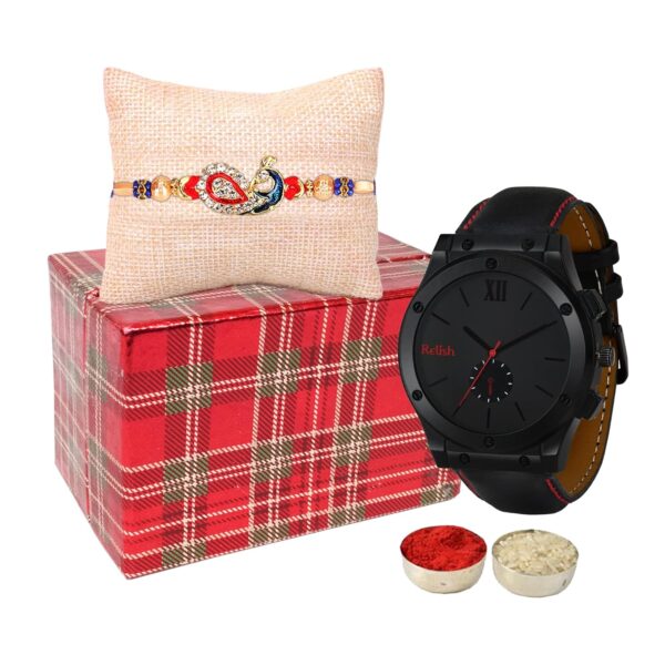 Relish Raksha Bandhan Rakhi Gift Combo for Brother - Watch, Wallet, Sunglasses, Perfume, Rakhi, Roli Chawal Box | Choose Any Combo - Image 2