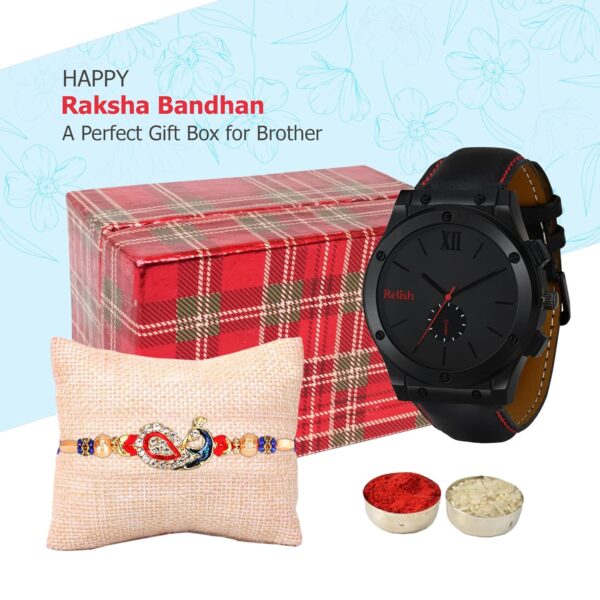 Relish Raksha Bandhan Rakhi Gift Combo for Brother - Watch, Wallet, Sunglasses, Perfume, Rakhi, Roli Chawal Box | Choose Any Combo - Image 3