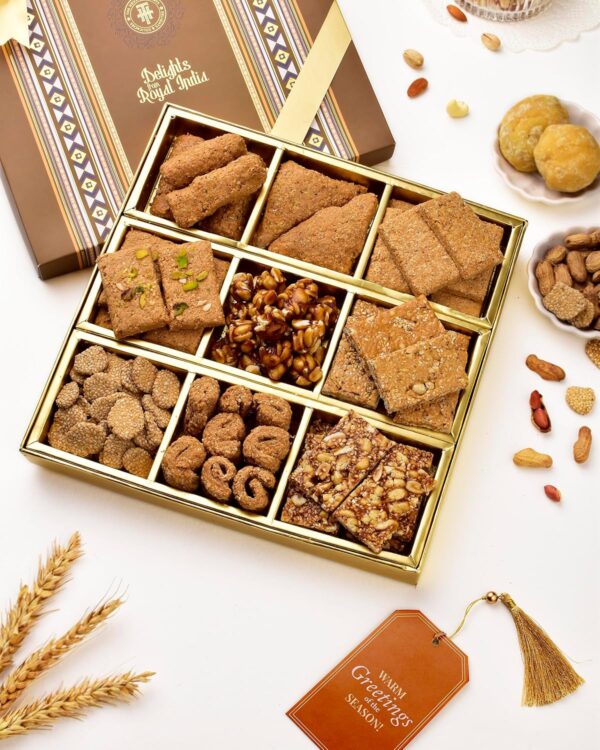 Gajak (1Kg) Winter Gift Hamper Jaggery Gajak Gift Pack Chikki Gajak Gud Gajak Til Chikki Dryfruit Chikki Gajak Sweets Gajak Pack Of 9 Gajak Combo Pack Sweets Gift Pack Dry fruit Gift Pack - Image 4