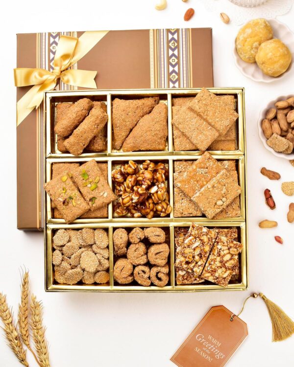 Gajak (1Kg) Winter Gift Hamper Jaggery Gajak Gift Pack Chikki Gajak Gud Gajak Til Chikki Dryfruit Chikki Gajak Sweets Gajak Pack Of 9 Gajak Combo Pack Sweets Gift Pack Dry fruit Gift Pack - Image 2