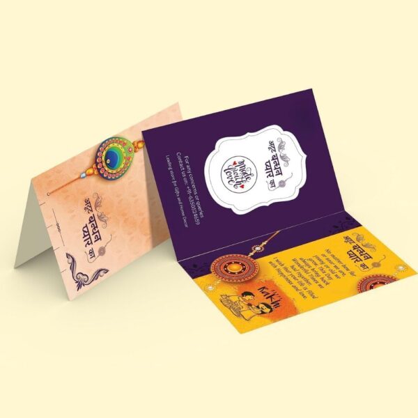 CraftVatika Combo Of 2 Rakhi For Brother With Cadbury Chocolate Gifts Combo Set,Brother Rakhi Set,Cadbury Rakshabandhan Bhai Bhabhi Hamper Greeting Card,Set Of 2 Rakhi, 200 Gm - Image 10