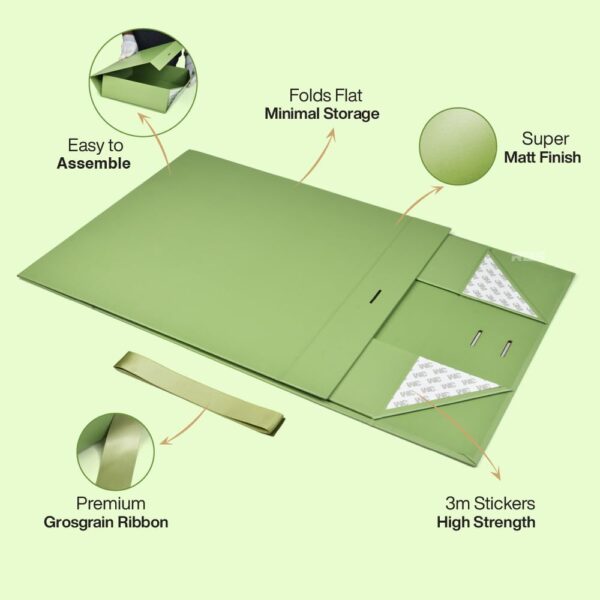 RBS®- LARGE Gift Box (34 x 33 x 10cm) Gift Boxes for Packaging (1 Pack) Hamper Boxes for Gift Holds Upto 10 kg Gift Packing Box Gift Boxes For Gifting Hamper Box (Large Green) - Image 4