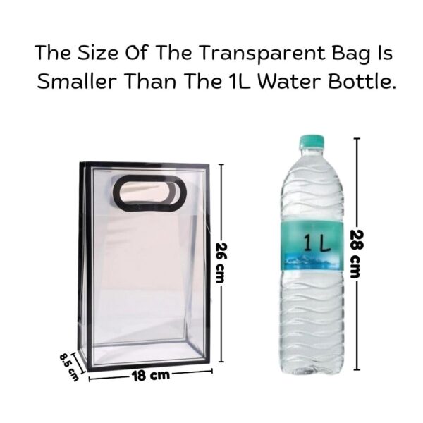 SATYAM KRAFT 6 Pcs Translucent Goodie Bags with Handles - Clear Gift Bags, Hamper, Shopping, Wedding Return, Birthday, Festivals & Event Bags (SMALL) (Red) 26 x18 x8.5 cm - Image 3
