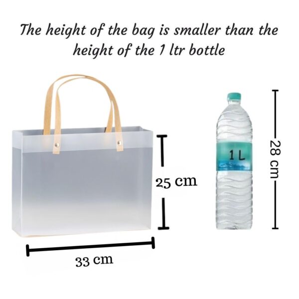 SATYAM KRAFT Translucent Gift Bags – Set of 4 | PVC Carry Bags for Gifting | Birthday, Wedding, Anniversary, Party Favor Bags | Valentine Gifting, Shopping Gift Bag, (Translucent, 25 cm x 33 cm) - Image 3