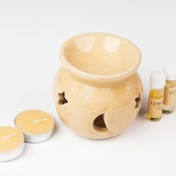 AuraDecor Fragrance Heat Diffuser Gift Set with Tealight Candles || HomeDecor || Diffuser Set || Tealight || Candles(Lemon Grass) - Image 5