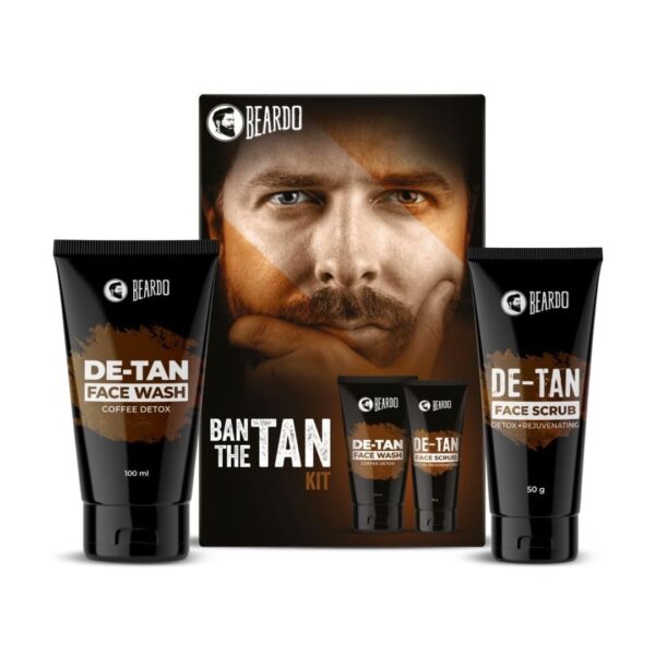 Beardo Ban the Tan Kit | Grooming kit for men | Detan Facewash for men with Coffee extracts & Vitamin E| Detan Face Scrub for men | Gift Hamper for Men | Gift Hamper | Valentines day gift for husband | Gift for boyfriend | Gift for Men - Image 2
