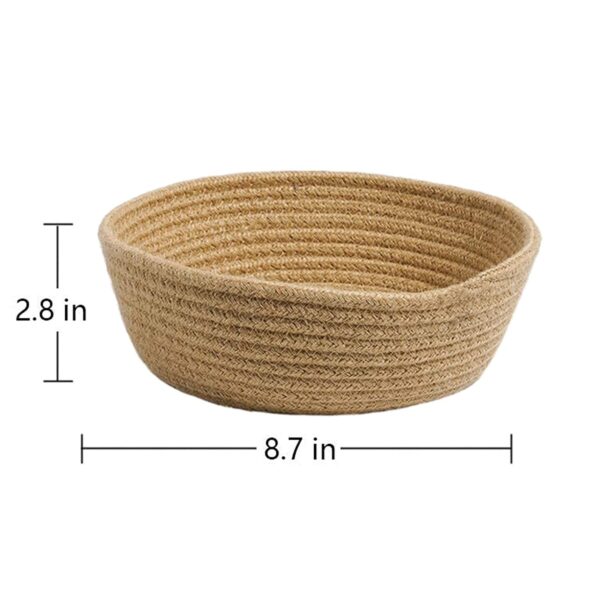 Habere India-All the Cultures Fabricating India Jute Baskets Online | Designer Baskets | Storage/Shelves Baskets | Fruit Baskets or Clothes | Jute Storage Round Basket - Beige, Small (8.7" X 2.8") - Image 5