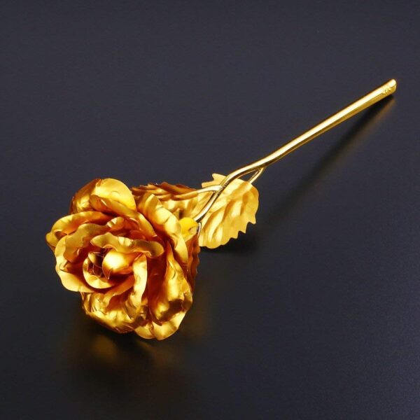 TIED RIBBONS 24k Gold Plated Artificial Rose Flower with Box - Valentine Gift for Girlfriend Boyfriend Girls Boys Husband Wife Love Couple - Image 3