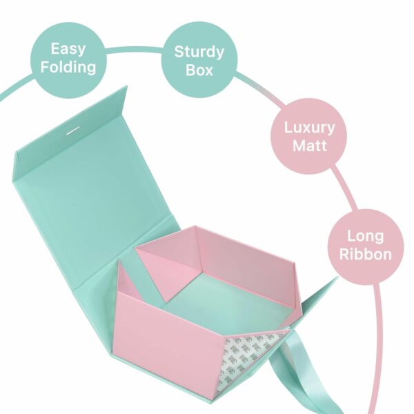 RBS® - Gift Boxes For Presents (23 x 16 x 10cm) Boxes For Gifting (1 Pack) Box For Gift Packing Holds up to 5kg Multipurpose Gift Box For Birthday Gifting Box Gift Box For Packing (Tiffany Blue) - Image 5