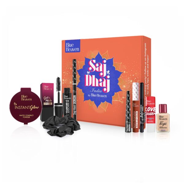 Blue Heaven Saj Dhaj Festive Makeup Kit for women- Vanilla, Pack of 10 | Full face Makeup kit, Fair Tone combo, 19g+26.3ml - Image 2
