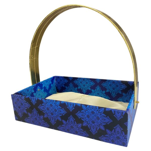 TheHandikrafts MDF Wooden Hamper Basket, Shades of Blue - Image 2