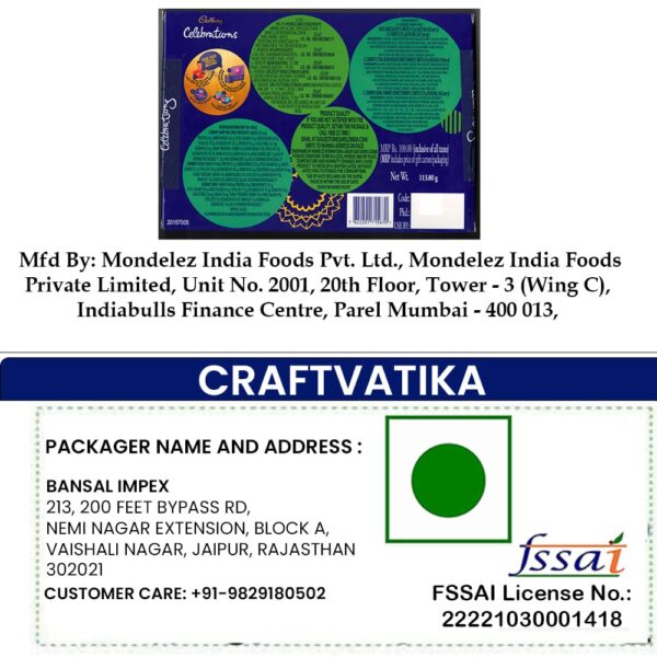 CraftVatika Combo Of 2 Rakhi For Brother With Cadbury Chocolate Gifts Combo Set,Brother Rakhi Set,Cadbury Rakshabandhan Bhai Bhabhi Hamper Greeting Card,Set Of 2 Rakhi, 200 Gm - Image 6