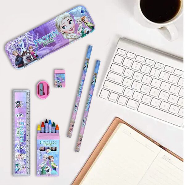 PRIME DEALS Frozen Stationary Kit For Girls Pencil Pen Book Eraser Sharpener - Birthday Gift, Kid, Multicolor - Image 3